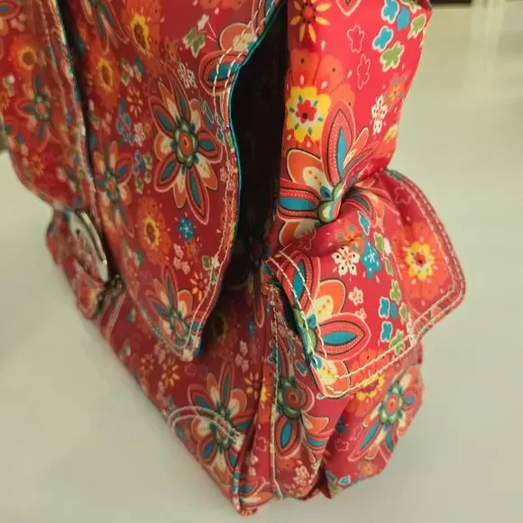 Kalencom NWT Red Primavera Floral Buckle Diaper Bag, Bottle Holder and Pouch - Picture 4 of 12
